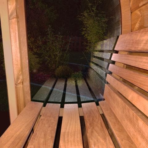 SaunaLife Model E7G Sauna Barrel Glass Front view 3