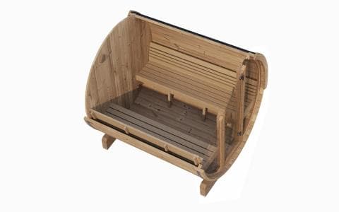 SaunaLife Model E8G Sauna Barrel Glass Front view 3